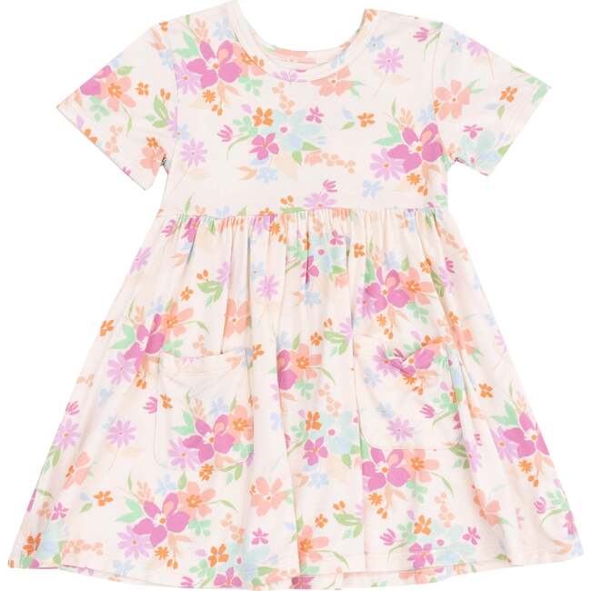 Short Sleeve Twirly Dress, Pick A Posy