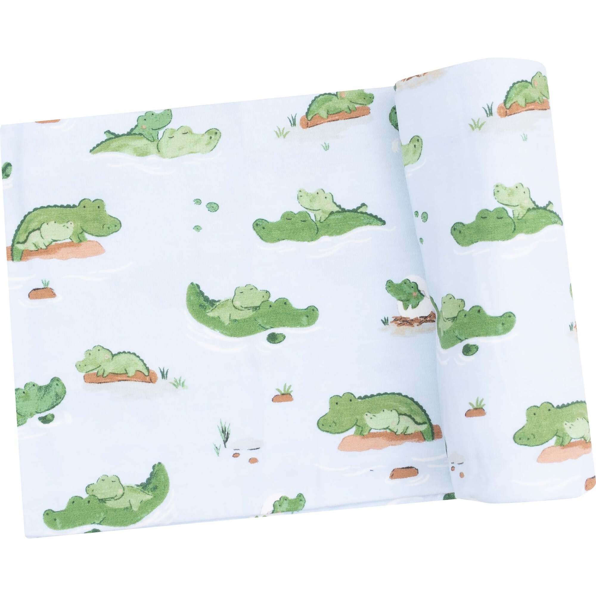 Swaddle Blanket, Alligator Blue - Swaddles - 1
