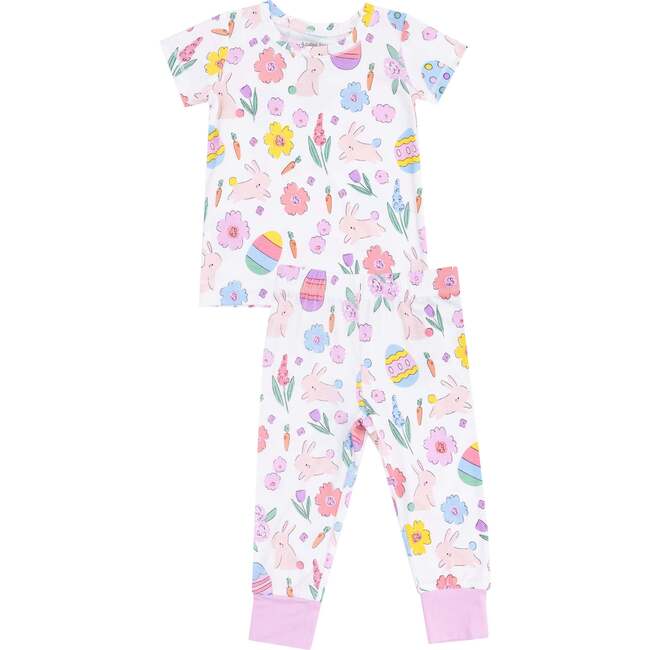 Short Sleeve Loungewear Set, Easter Bunnies Pink