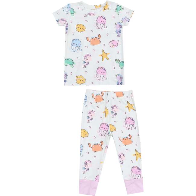 Short Sleeve Loungewear Set, Cute Sea Creatures