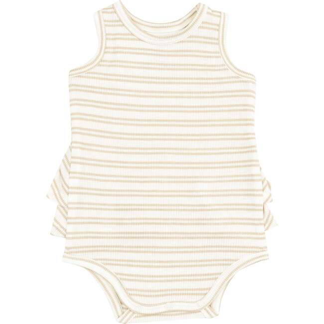 Ruffle Tank Bubble, Stripe Oxford Tan