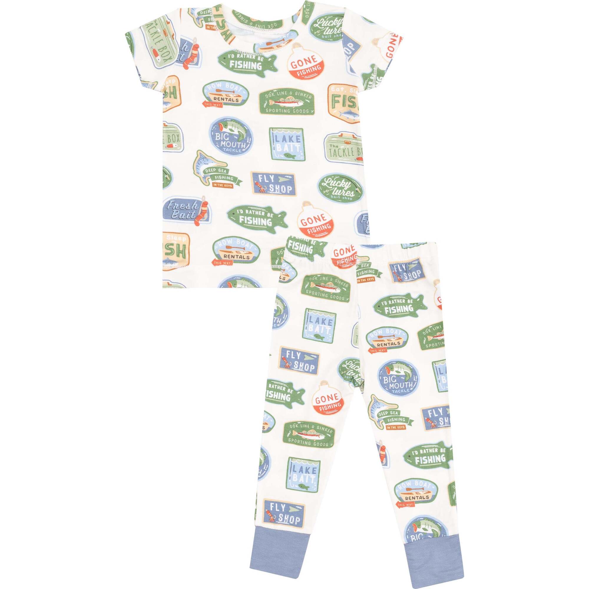 Short Sleeve Loungewear Set, Bait Shop Signage - Mixed Apparel Set - 1