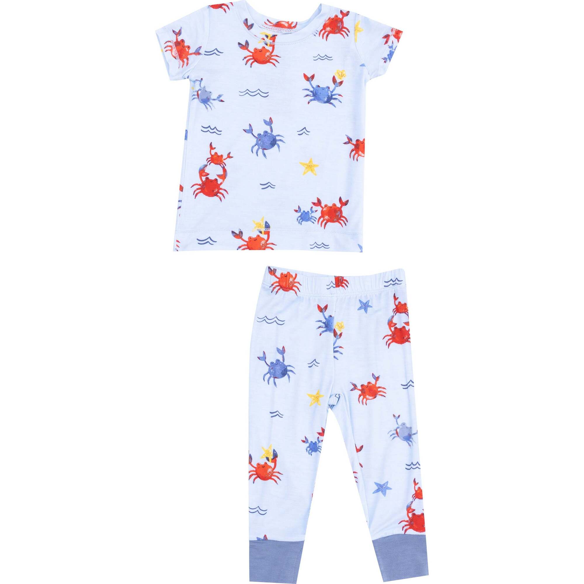 Short Sleeve  Loungewear Set, Crayon Crabs - Mixed Apparel Set - 1