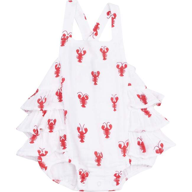 Ruffle Sunsuit, Lobster Muslin