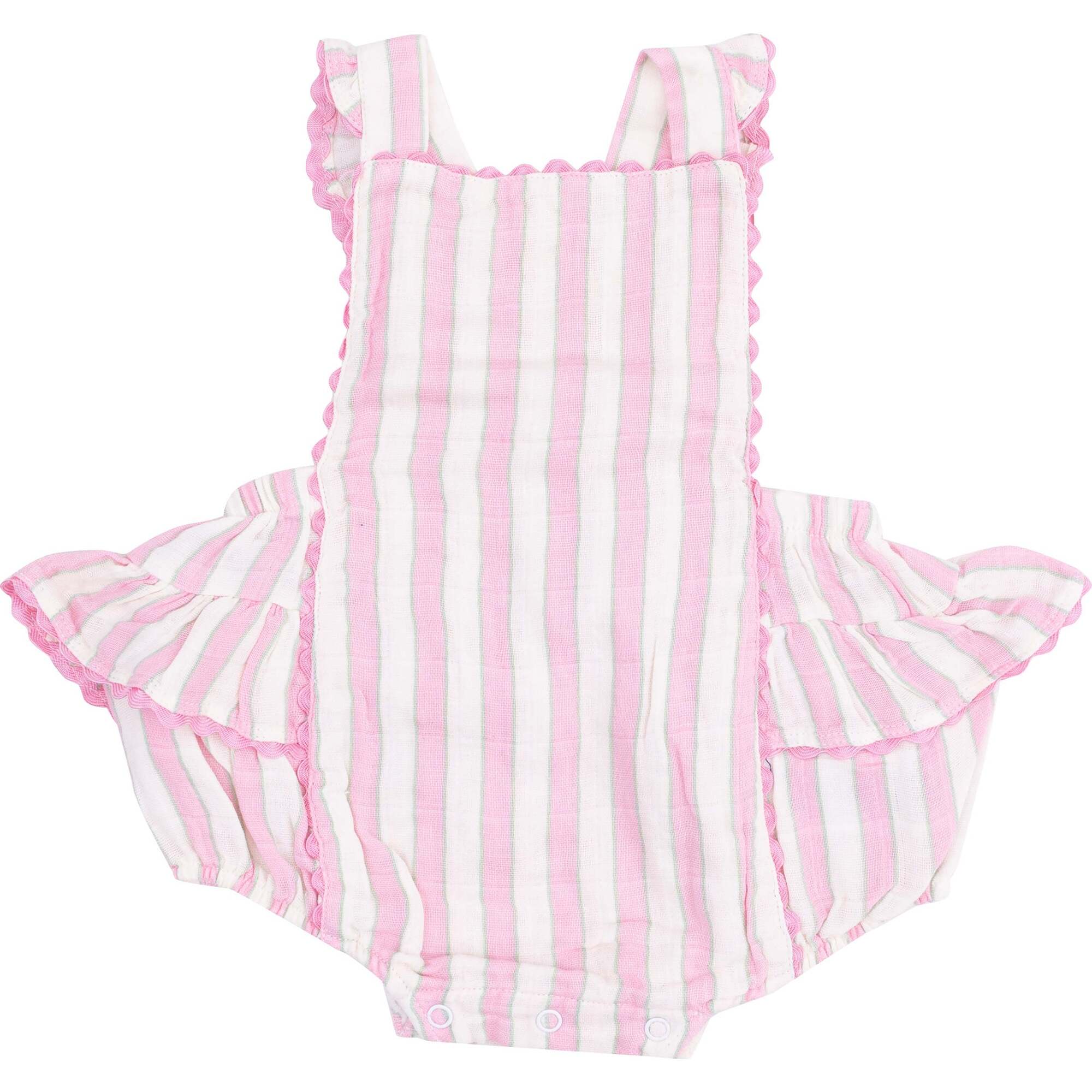 Ric-Rac Ruffle Sunsuit, Candy Stripe - Rompers - 1