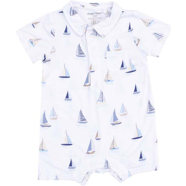 Polo Shortie, Sailboats Blue