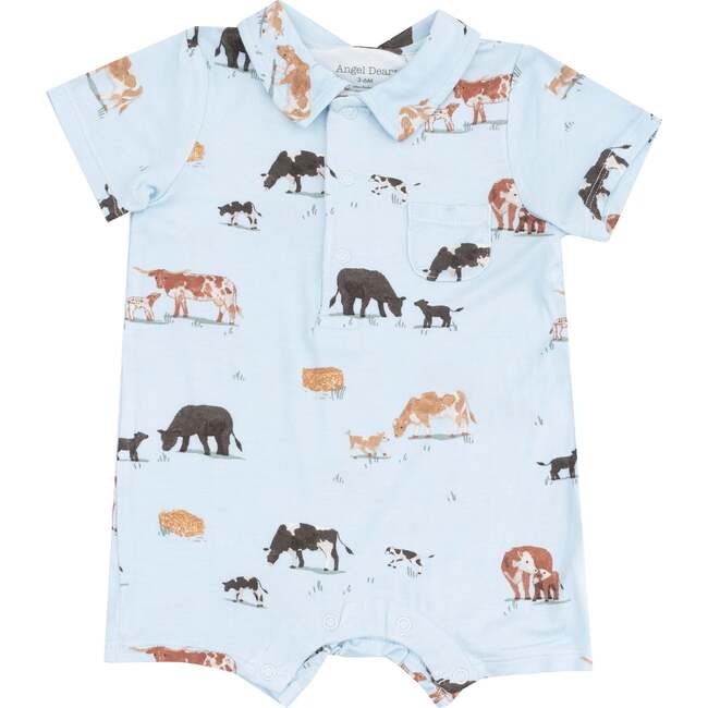 Polo Shortie, Cow Families Blue