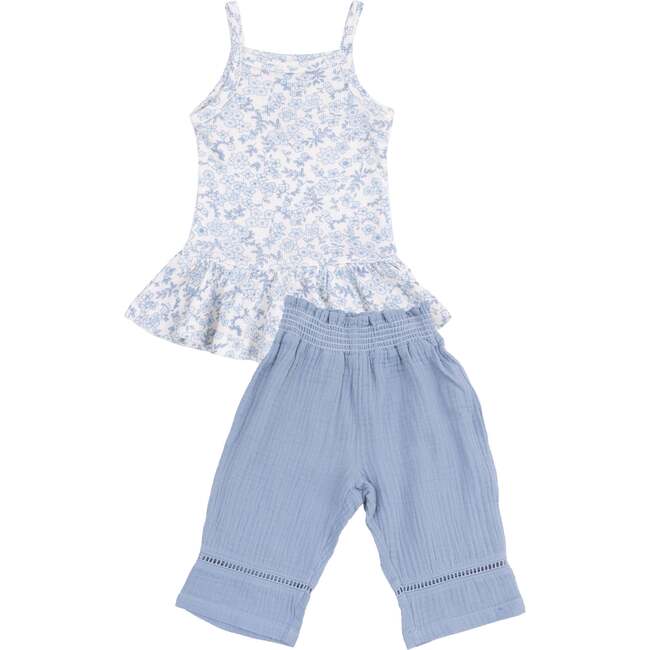 Peplum Tank and Smocked Waist Pants Calico Floral