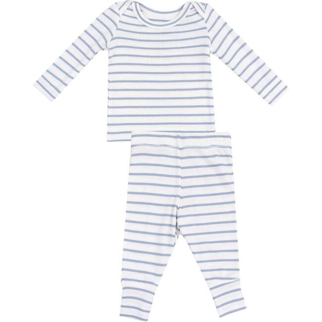 Lounge Wear Set, French Stripe Dusty Blue