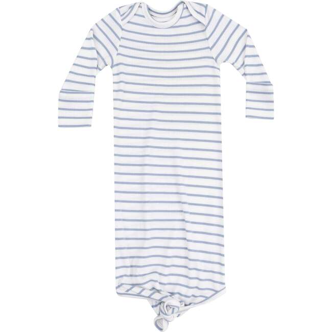 Knotted Gown, French Stripe Dusty Blue