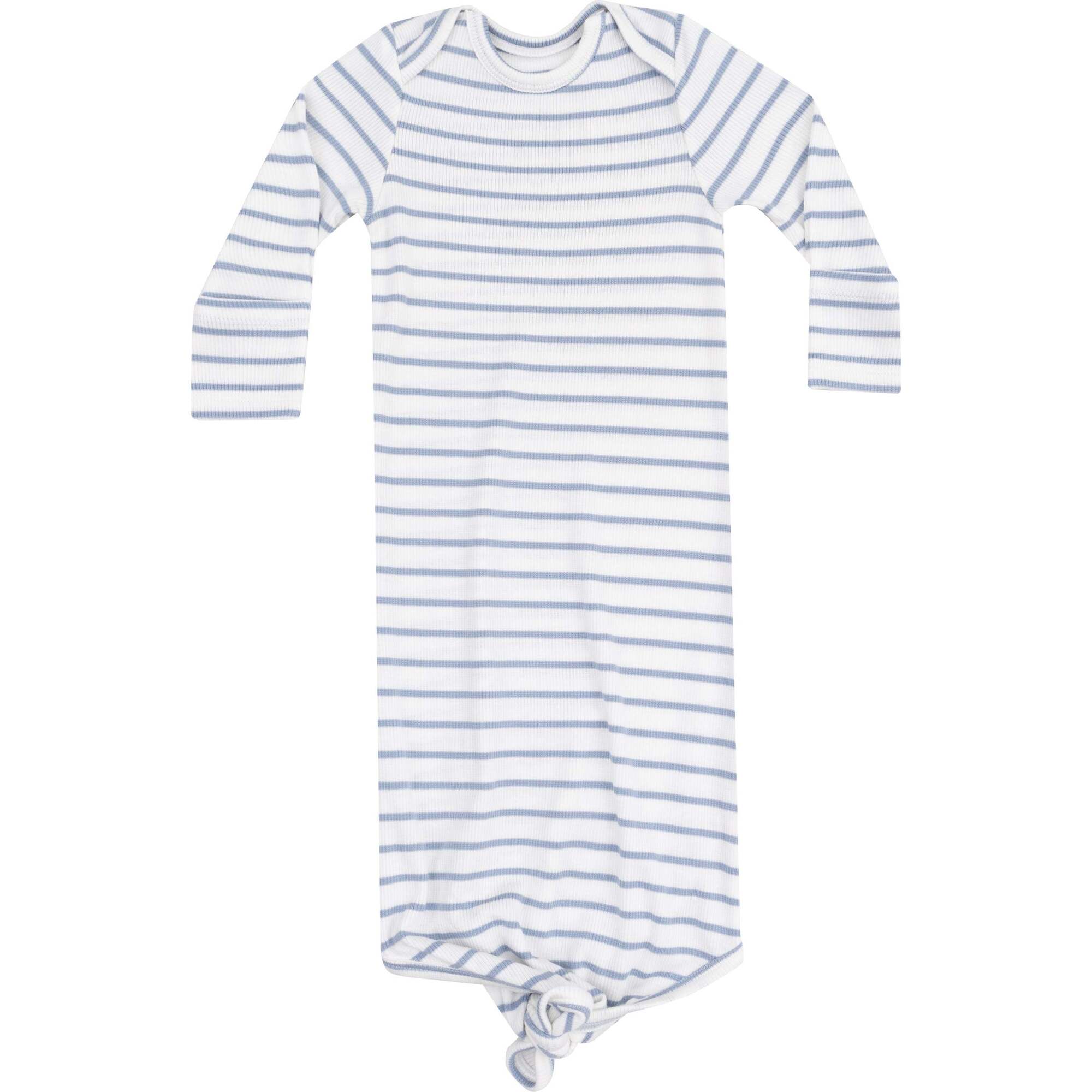 Knotted Gown, French Stripe Dusty Blue - Nightgowns - 1