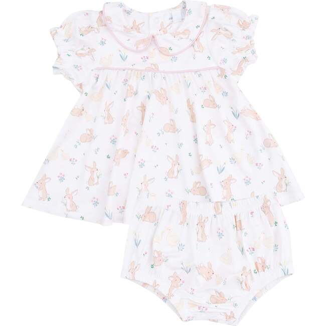 Classic Puff Sleeve Baby Doll Dress, Bunny and Duck