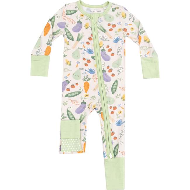 2 Way Zipper Romper, Veggie Patch