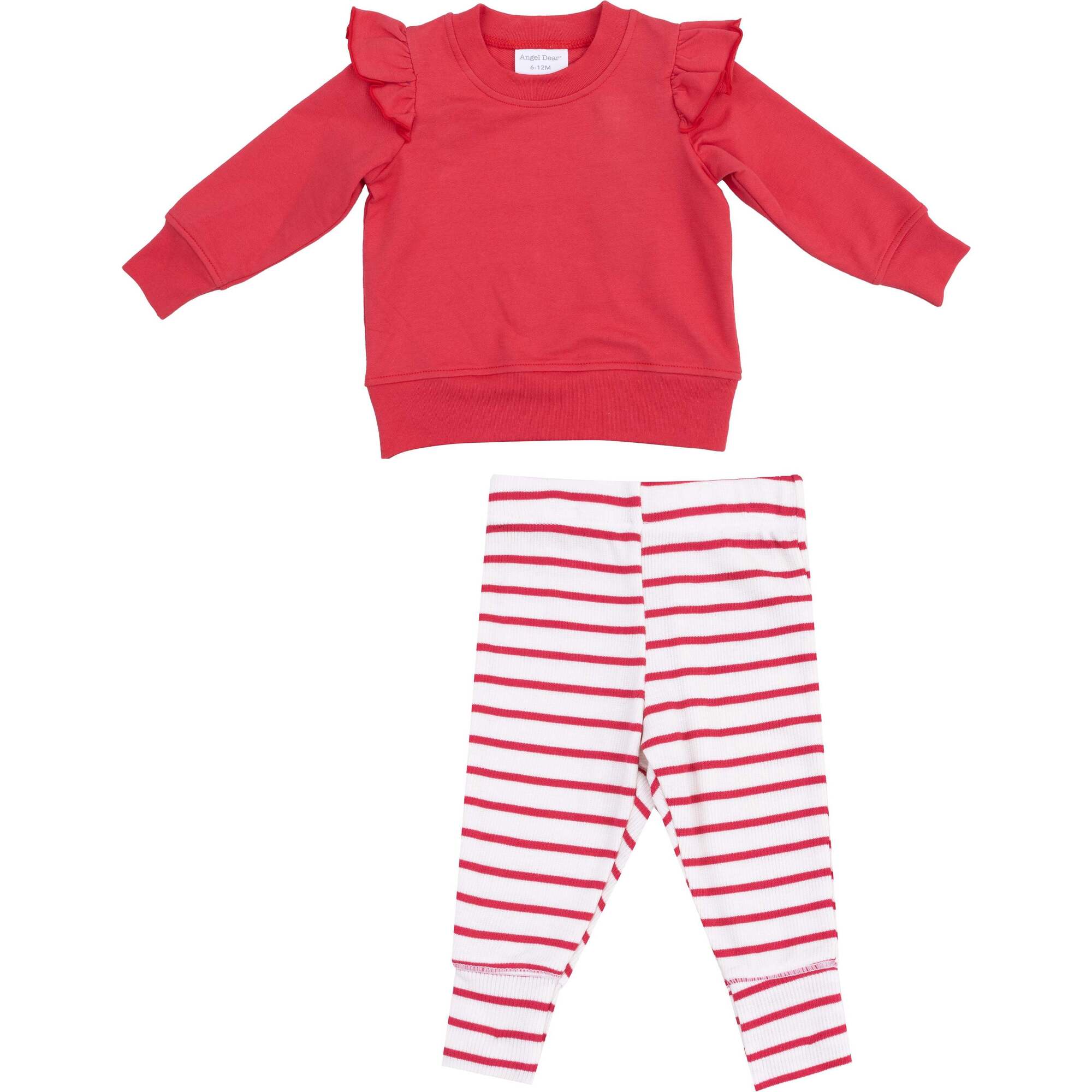 French Terry Sweatshirt and Leggings, Stripe Vintage Red, red - Sweatshirts - 1