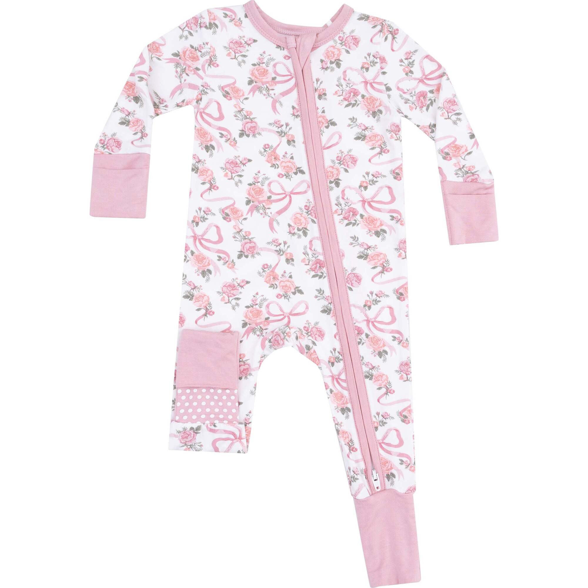 2 Way Zipper Romper, Ribbons and Flowers - Rompers - 1