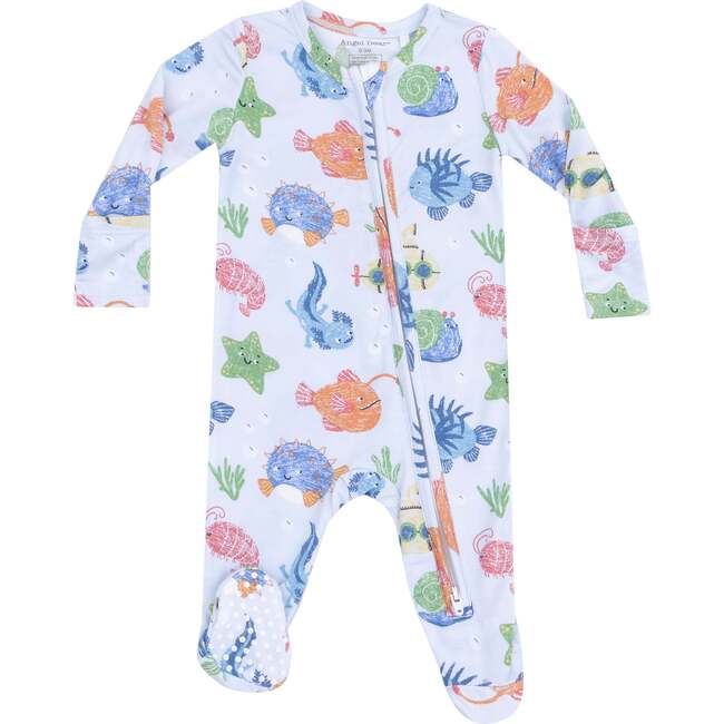 2 Way Zipper Footie, Cute Ocean Creatures - Footie Pajamas - 1