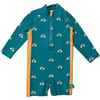 Teal Rainbows UPF 50 Recycled Sunsafe Sunsuit, Green - One Pieces - 1 - thumbnail
