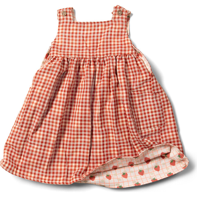 Strawberry Days Reversible Pinny Dress, Cream - Dresses - 2