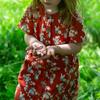 Little Rabbits Button Through Short Sleeve Dress, Red - Dresses - 2
