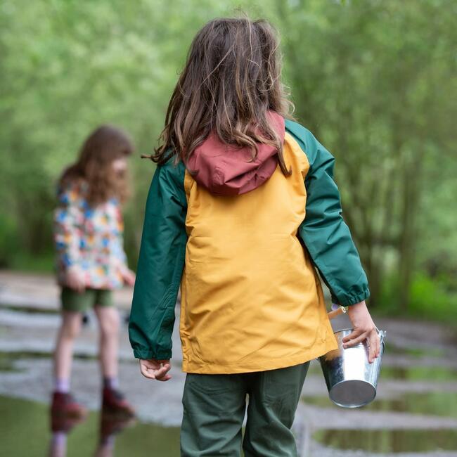 Gold Colour Block Recycled Waterproof Pullover Anorak, Multi - Raincoats - 3