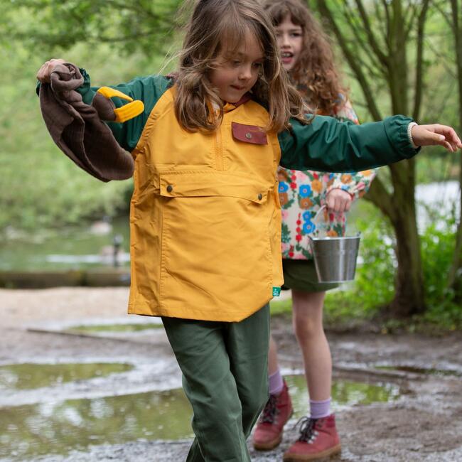 Gold Colour Block Recycled Waterproof Pullover Anorak, Multi - Raincoats - 4