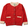 From One To Another Burnt Ochre Pointelle Knitted Cardigan, Red - Cardigans - 1 - thumbnail