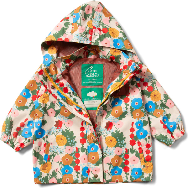 Flora and Fauna Waterproof Raincoat, Multi Little Green Radicals