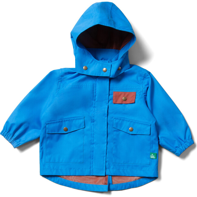 Blue Recycled Waterproof Parka Coat, Blue