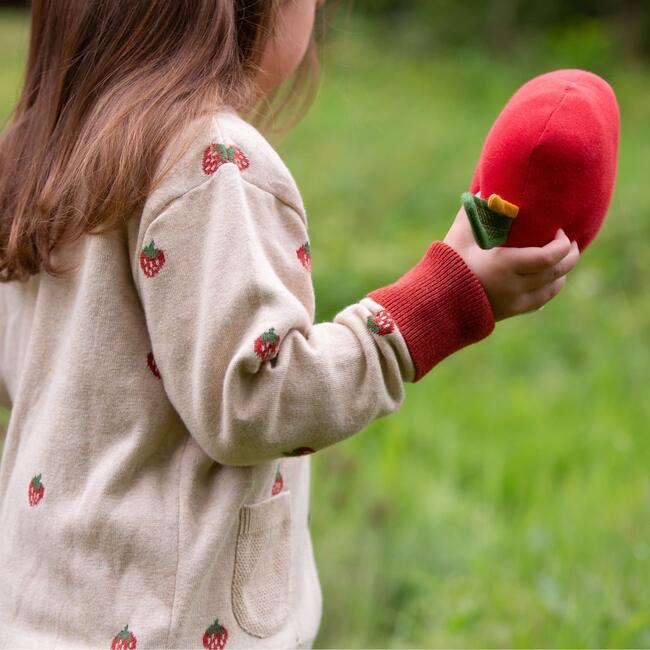 From One To Another Strawberry Days Knitted Cardigan, Cream - Cardigans - 3