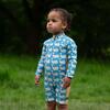 Blue Whales UPF 50 Recycled Sunsafe Sunsuit, Blue - Rash Guards - 2