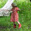 Little Rabbits Button Through Short Sleeve Dress, Red - Dresses - 4
