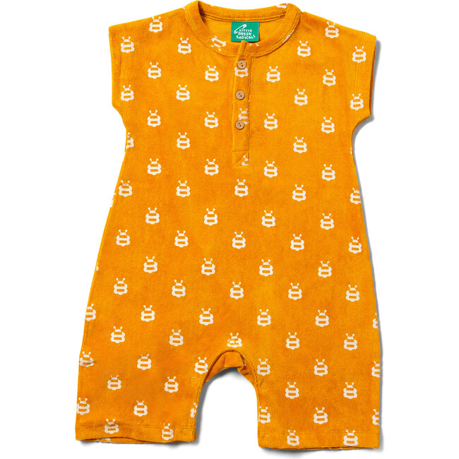 Bees Organic Towelling Romper, Gold