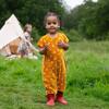 Bees Organic Towelling Romper, Gold - Rompers - 2