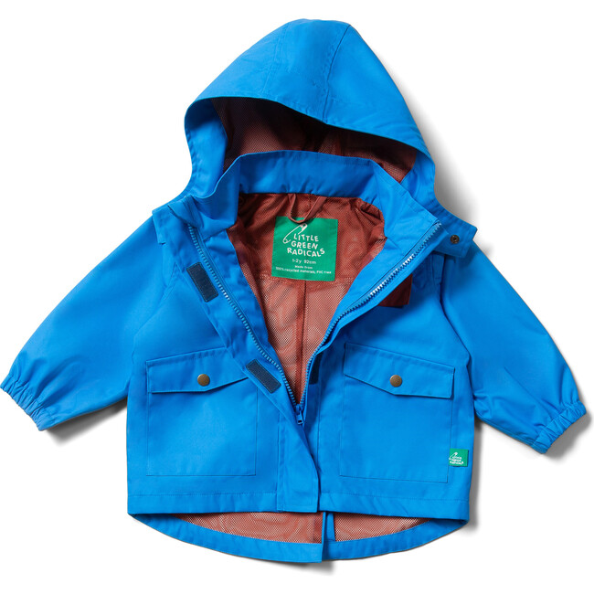 Blue Recycled Waterproof Parka Coat, Blue - Parkas - 4