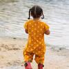 Bees Organic Towelling Romper, Gold - Rompers - 4