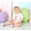 Little Bunny Rose Easter Short Sleeve Romper, Natural - Rompers - 2