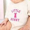 Little Bunny Rose Easter Short Sleeve Romper, Natural - Rompers - 3