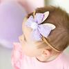 Lavender Lace Easter Bunny Bow Baby Headband, Lavender - Headbands - 3