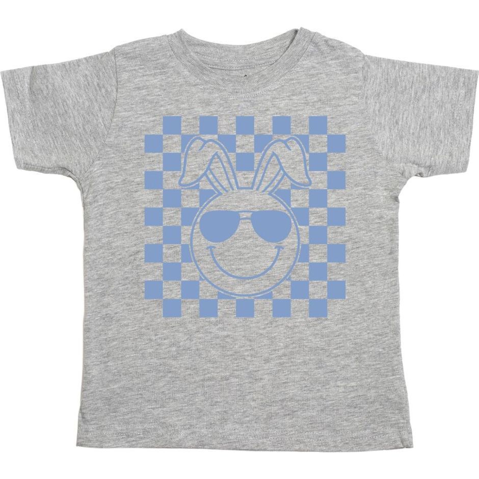 Easter Bunny Smiley Short Sleeve T-Shirt, Grey - T-Shirts - 1