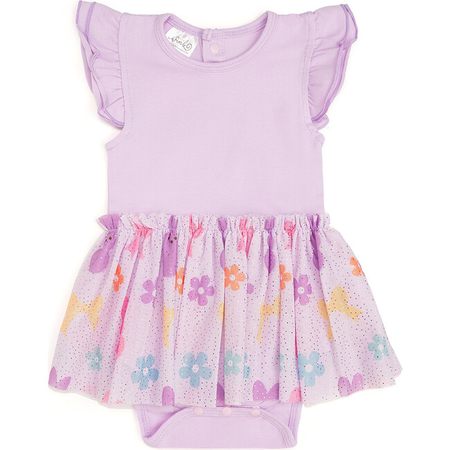 Coquette Easter Bunny Short Sleeve Tutu Bodysuit, Multi