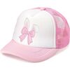 Coquette Easter Bunny Patch Trucker Hat, Pink - Hats - 1 - thumbnail