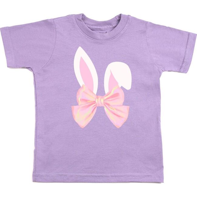 Bunny Bow Easter Short Sleeve T-Shirt, Lavender