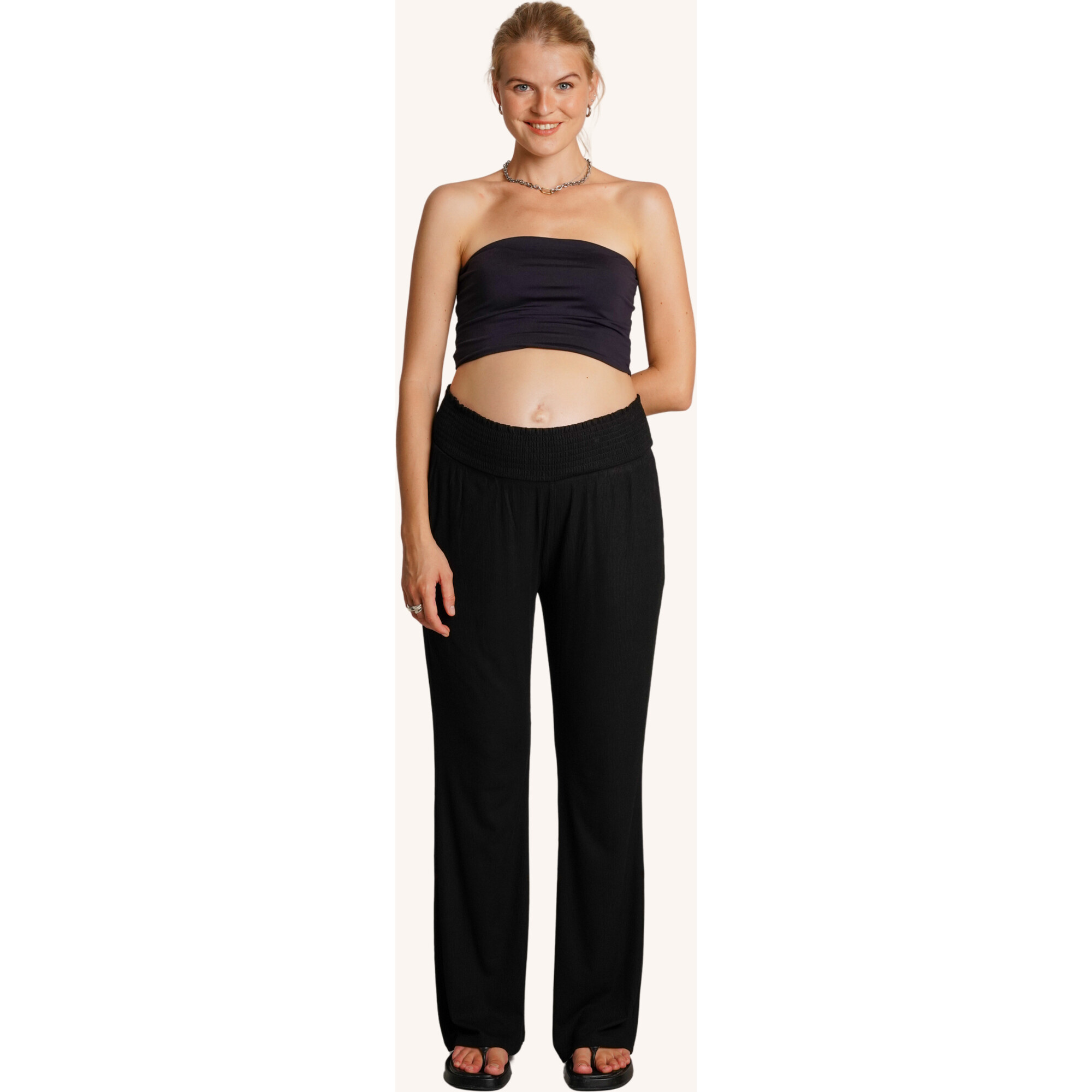 Super Soft  Rib Pant, Black - Pants - 1