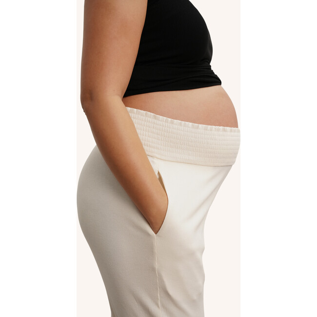 Super Soft  Rib Pant, Cream - Pants - 4