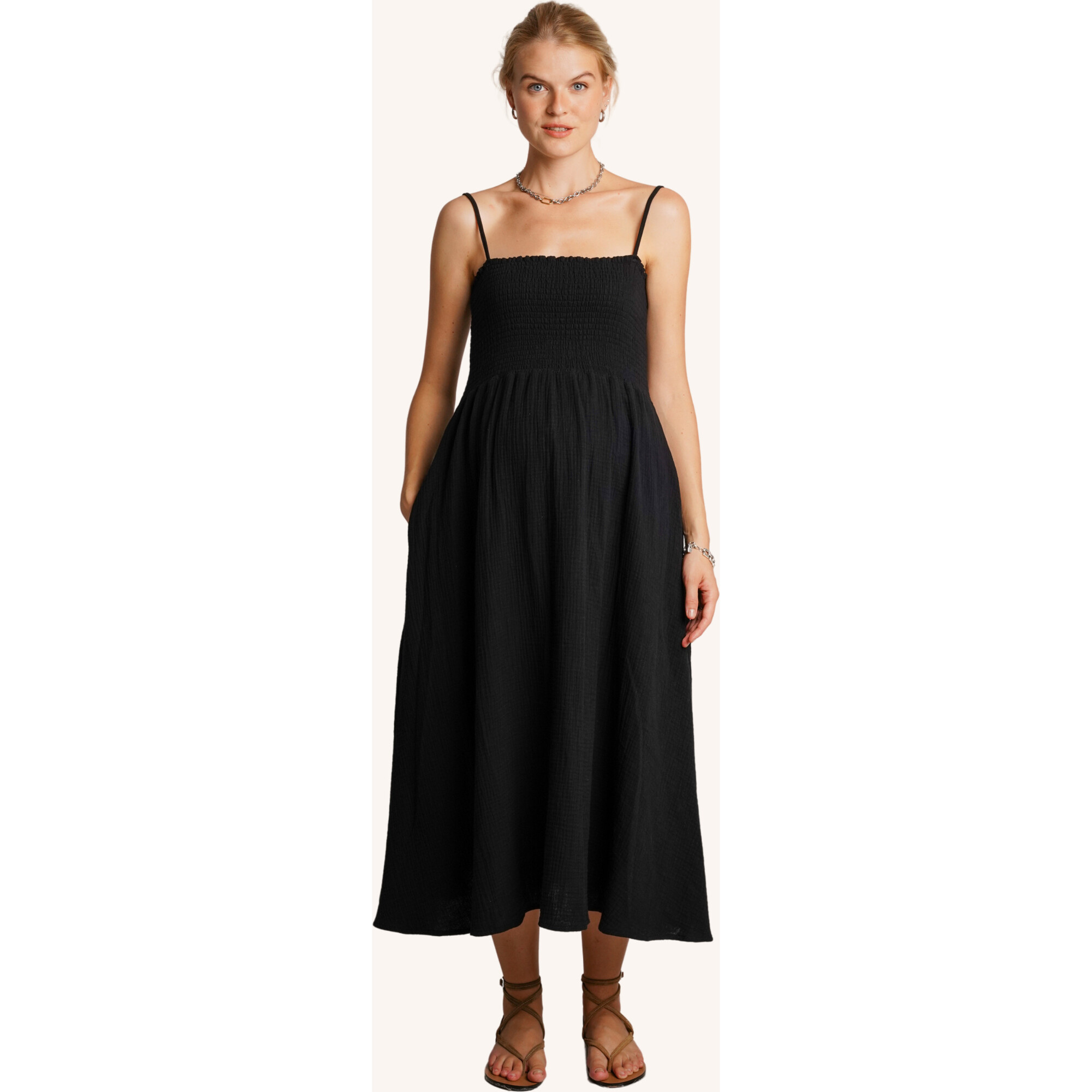 Easy Maternity Dress, Black - Dresses - 1