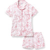 Women's Pima Short Sleeve Short Set, Pink Timeless Toile - Pajamas - 1 - thumbnail