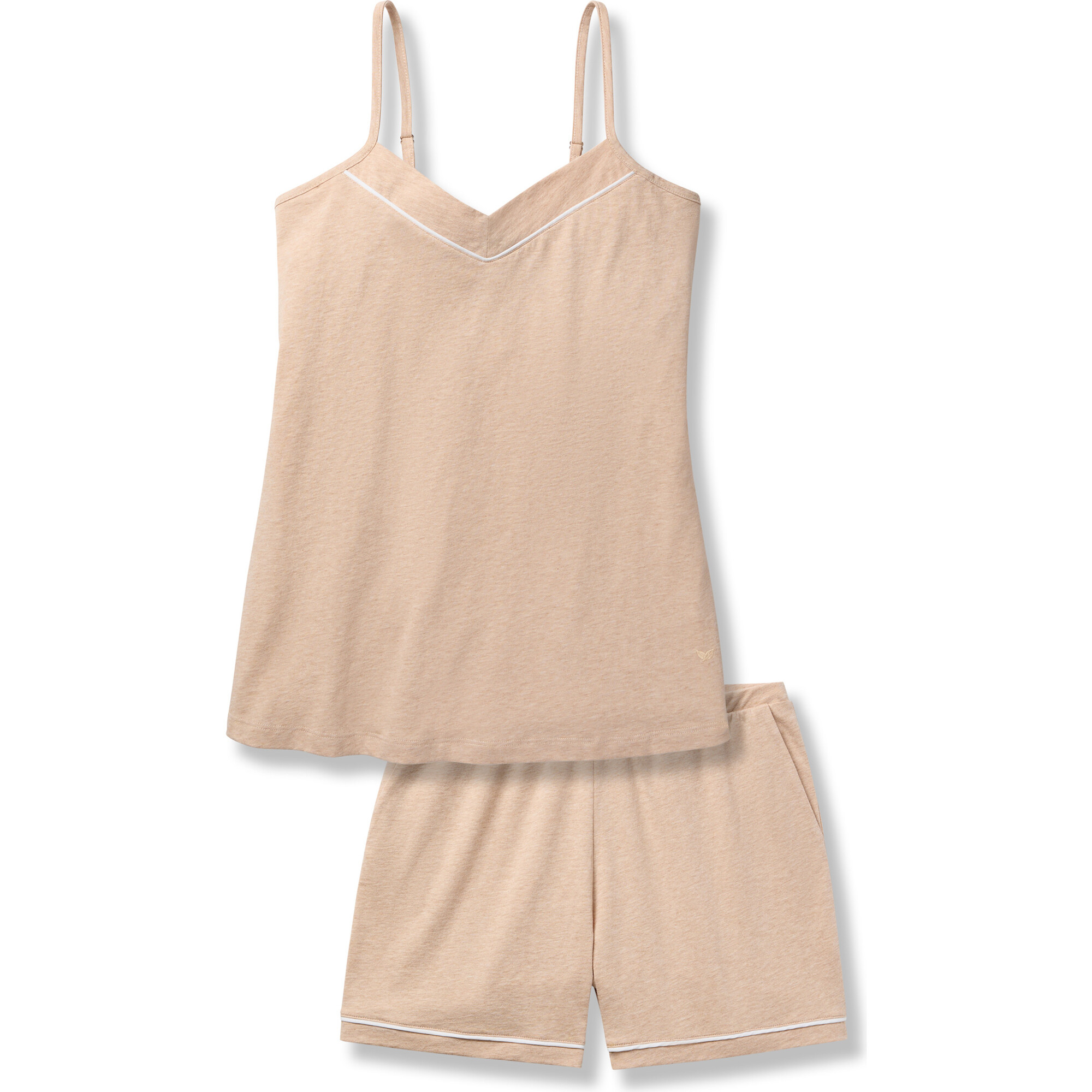 Women's Pima Cotton Sylvie Short Set, Camel - Pajamas - 1