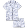 Women's Pima Cotton Short Sleeve Short Set, Timeless Toile - Pajamas - 1 - thumbnail
