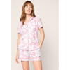 Women's Pima Short Sleeve Short Set, Pink Timeless Toile - Pajamas - 2