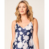 Women's Silk Cosette Nightgown, Midnight Blooms - Nightgowns - 5